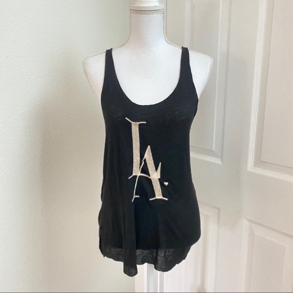 Brandy Melville Relaxed One Size “LA” Black Tank